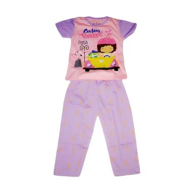 Nayshop Motif Girlie Baju Tidur Anak Perempuan - Pink Purple