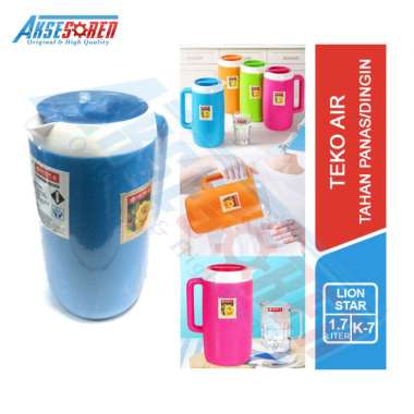 Thermo Water Jug Lion Star [1.7 L] / Teko Termos Tempat Air Minum Tahan Panas Dingin Blue