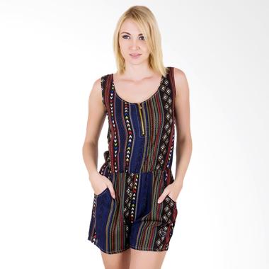 Palm Lagoon Palm Geometric in Playsuit - Blue Palm Lagoon Palm Geometric in Playsuit - Blue