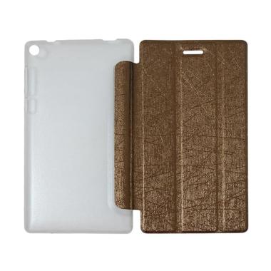 QCF Flip Cover Lenovo Tab 3 7.0 Inch TB3-730F Leather Case Dompet Lenovo Tab3 730F - Coklat