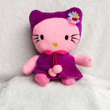BONEKA HELLO KITTY COSTUM OUTFIT UNGU ORI