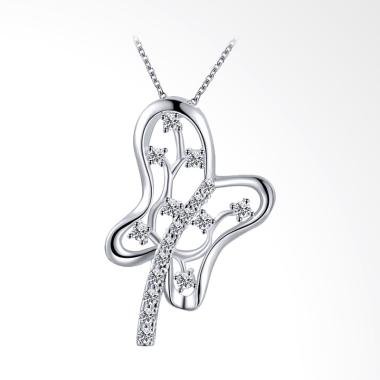 SOXY LKNSPCN627 New Fashion Flower Style Zircon Silver Necklace