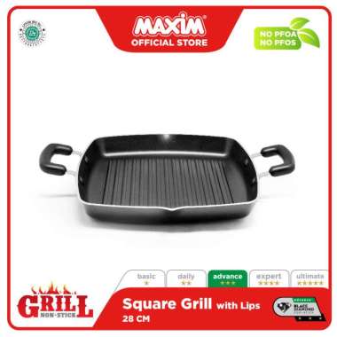 Maxim Grill Alat Pemanggang Teflon 28cm Square Grill with Lips -