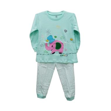 Gracie 04 Motif Elephant Funny Baju Tidur Anak Perempuan - Hijau Tosca