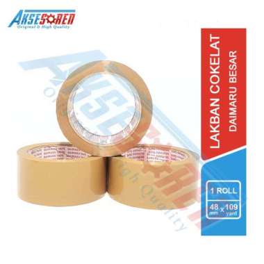 Lakban Coklat Daimaru [48 mm x 100 m/ 1 Roll] / Tape OPP Isolasi Selotip Besar Cokelat Brown 01. Bro