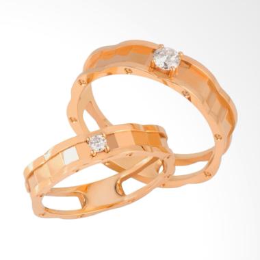Posh Jewellery Q0242A dan Q0242B Ci ... Wedding Ring - Rose Gold