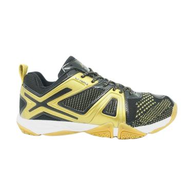 LINING Omega Sepatu Badminton Pria - Black Gold [AYTM087-2]
