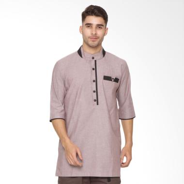 Zayidan Azzam Gamis Muslim Baju Koko Pria - Coklat