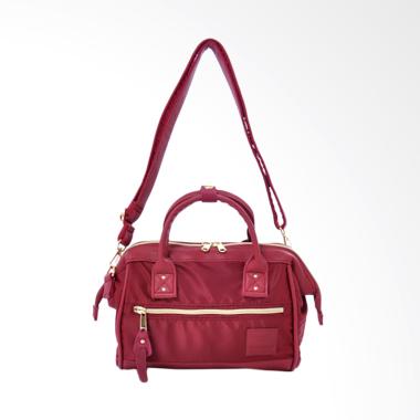 Anello 2 Way Shoulder Bag Mini Size PU Leather X Nylon AT-H1241 - Wine