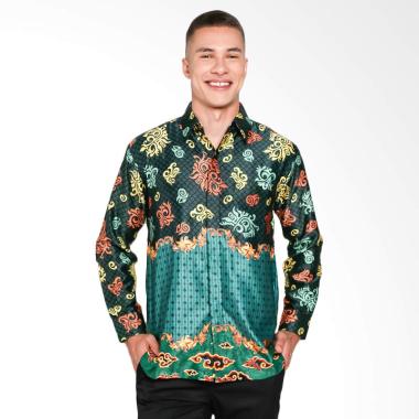 Batik Waskito Long Sleeve Shirt Kemeja Batik Pria - Green