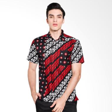 Batik Arjunaweda Men Parang Bintang Hem Batik Pria - Merah [53250117]