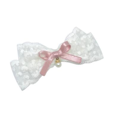 Mauveine Dotty Bow Baby Headband - White [Size S]