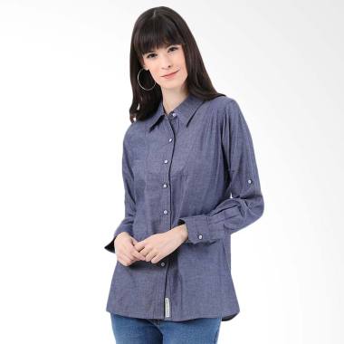 Mobile Power H8364 Ladies Ezra Basic Long Sleeve Denim Shirt - Denim
