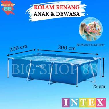 INTEX 28272 KOLAM RENANG KELUARGA FAMILY SWIMMING POOL METAL FRAME POOL 3 METER 300X200X75 CM