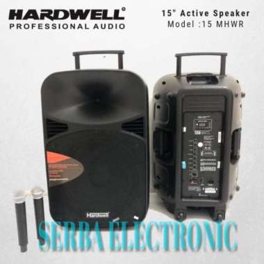 Speaker Aktif Portable Wireless HARDWELL 15 MHWR Original 15 inch Bluetooth + 2 Mic