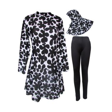 Rainy Collections Motif Slime Hitam Baju Renang Muslim Dewasa