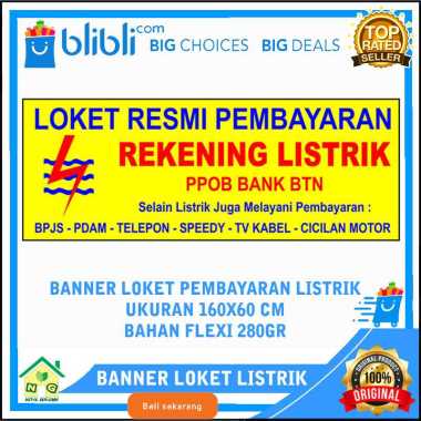 Nasya Gaulcomp Banner Spanduk Backdrop Toko Usaha Konter Loket Resmi Pembayaran Listrik Pulsa Dll LO