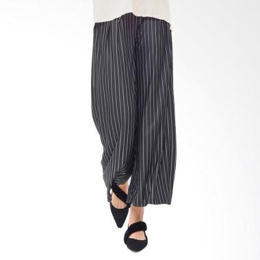 Mooimom Maternity Pinstripe Wide Le ... Panjang Ibu Hamil - Black