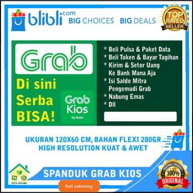 Nasya Gaulcomp Spanduk Banner Poster Plang Promosi Grab Kios Kudo Grab Kios