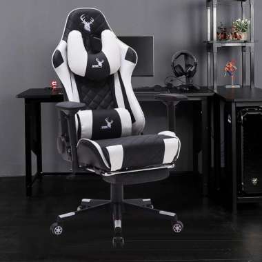 KHUSUS GOJEK JAKARTA SAGE SG5 With Footrest Gaming Chair Kursi bangku gamer 180° - SG-5 BERGARANSI G