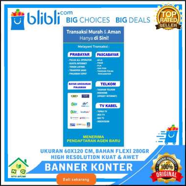 Nasya Gaulcomp Spanduk Banner Poster Plang Promosi Usaha Bisnis Konter Pulsa Hp Konter Loket Pembaya