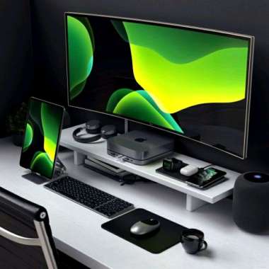 Twinsj. Meja komputer. Dudukan monitor. Monitor stand. Meja gaming.