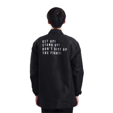 CJ011 BLACK GET UP STAND UP COACH JACKET L