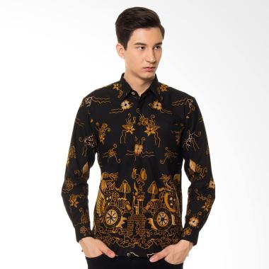 Hokokay Batik Tulis Kereta Kencana Cirebonan Kemeja Pria - Black Gold
