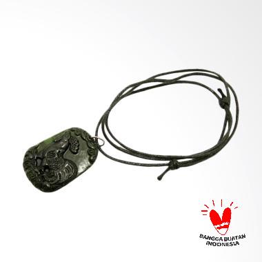 Vee Batu Giok Hitam Bergambar Shio Ayam Kalung Liontin Hitam