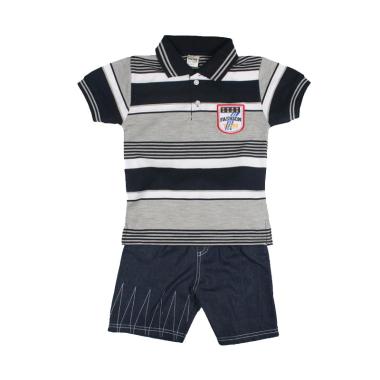TOMPEGE TP-63510 Setelan Kerah Lakos Polo Baju Anak Laki - Hitam