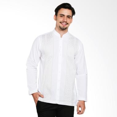 INTRESSE Burnt Long Baju Koko Pria - White