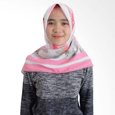 Tiffany Kenanga Printing Flower Paint Katun Voal Hijab Segiempat
