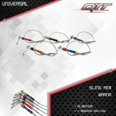 QTT Racing Original Sling Kawat Rem Step Underbone termasuk Boshing Bushing Warna Merah Gold Biru Hi
