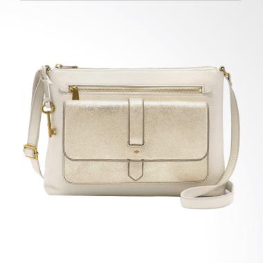 Fossil ZB 7410751 Kinley Crossbody Tas Wanita - Pale Gold Metallic