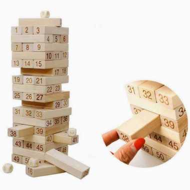Permainan Jenga Uno Stako Kayu 51 Balok - A138
