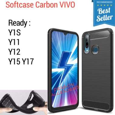 Softcase Y1S Y11 Y12 Y15 Y17 Vivo Silikon Slim Fit Carbon Fiber Case Casing Shockproof Cover Y11