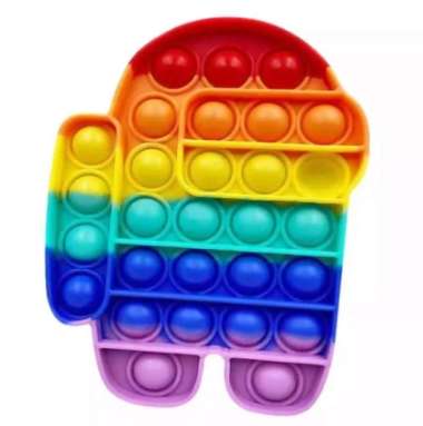 Pop It Tiktok Push Pop Mainan Sensory Fidget Toy Edukasi Anak Among US Rainbow
