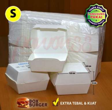 Box Burger - Dus Burger - Kotak Burger - PUTIH - S (50 pcs)
