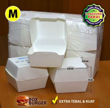 Box Burger - Dus Burger - Kotak Burger - PUTIH - M (50 pcs)