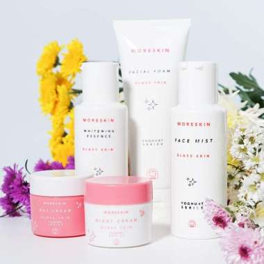 MORESKIN Glaskin - Paket Pemutih Wajah Glowing / Pemutih Muka Aman / Pelembab Wajah Alami TERAMPUH