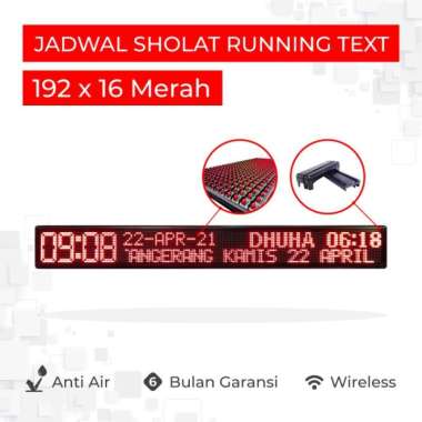 Jadwal Sholat Running Text 192 x 16 - Merah Merah