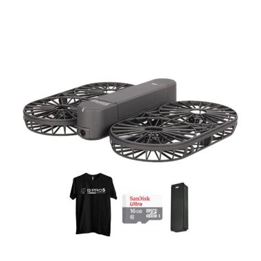 Brica INVRA 5 Hybrid 4K AirSelfie D ... o SD 16GB + Black T-Shirt