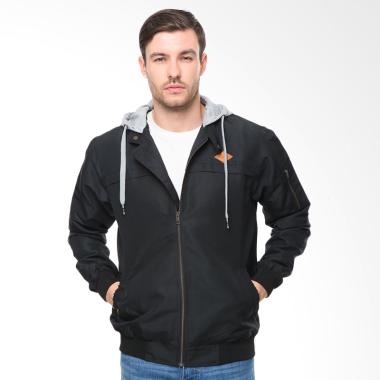 HEMMEH Bomber Hoodie Jaket Pria - Abu