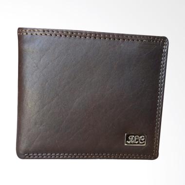 Dompet Pria Kulit Asli luar dalam kulit dengan Resleting - Coklat