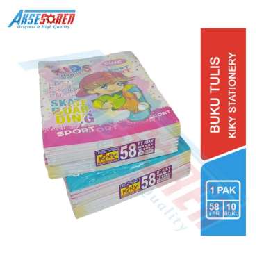 Buku Tulis Sekolah Kiky [Isi 58 Lembar/Random/10 Buku] / Write Book Kiki [1 Pack] Laki Laki-Berwarna