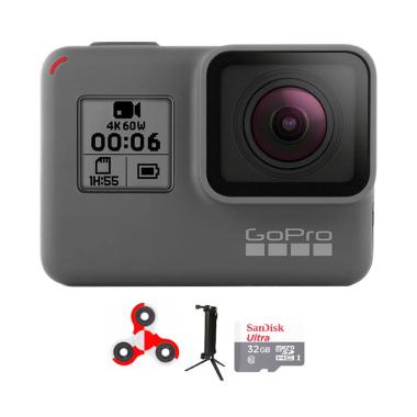 GoPro Hero 6 Combo 3 Way Supreme 32 GB Spin Action Camera - Black