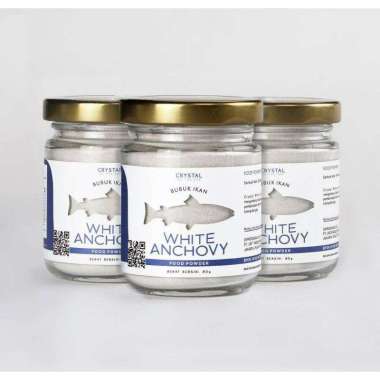 Crystal of the Sea - (Bundle of 3 box 80GR) White Anchovy Powder - Bubuk Ikan Teri Nasi - Whitebait