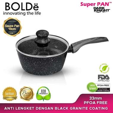 Bolde SAUCE PAN 18 CM LID GRANITE COATING SUPER PAN BOLDE Black Dark