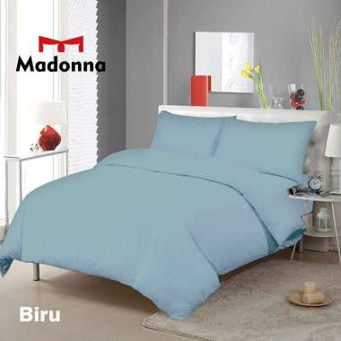 Madonna Biru Set Bed Cover Polos Biru 180 x 200