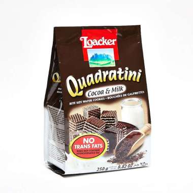 LOACKER QUADRATINI COCOA&MILK WAFER 125G